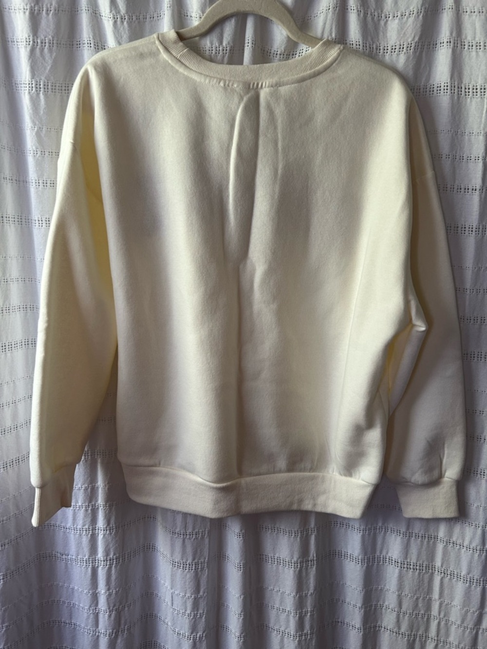 Pink Rose Cream Sweatshirt with Pink Chenille 'WEEKEND' Applique - Picture 4 of 7